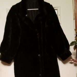 Vintage J Percy For Marvin Richards Faux Fur Coat Jacket size medium Petite